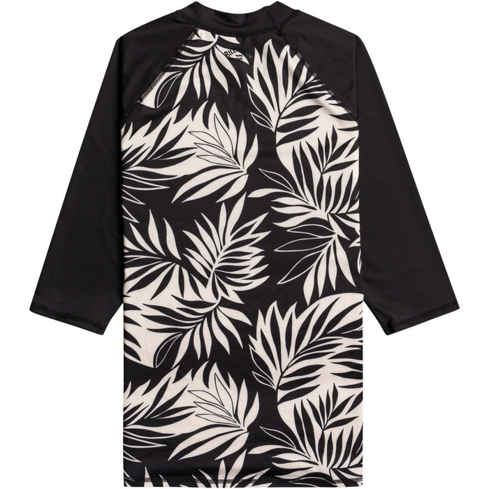2023 Billabong Women's In Paradise Short Sleeve Rash Vest Ebjwr00104 - Black Multi